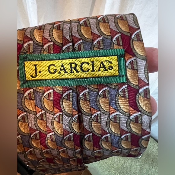 VTG Art Deco Design Jerry Garcia Curves & Lines Collection 100% Silk Tie - Picture 4 of 4